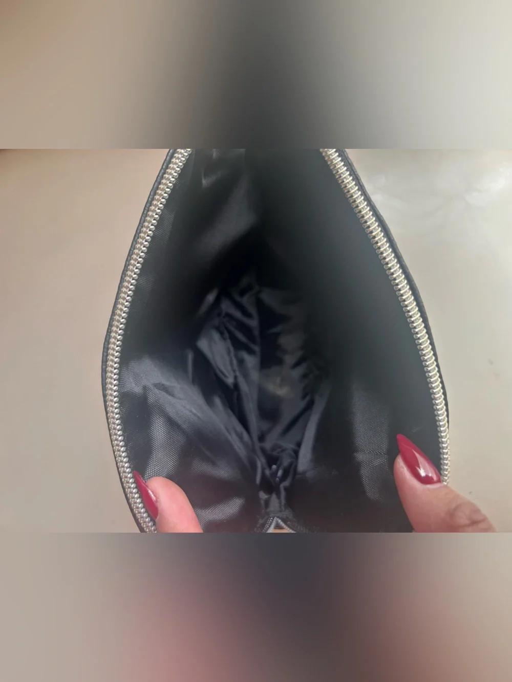 Laura Mercier Black Pebbled Leather Toiletry Pouch